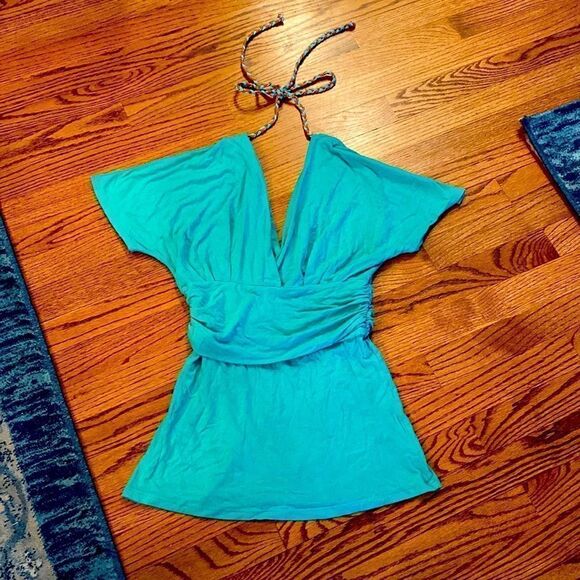 Ella Moss v neck shirt with braided tie - Picture 1 of 5